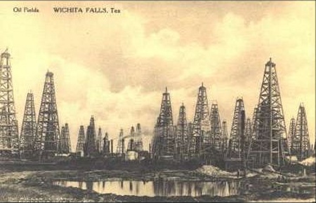 Oil Wells & Sheppard Field Buildings - 1943